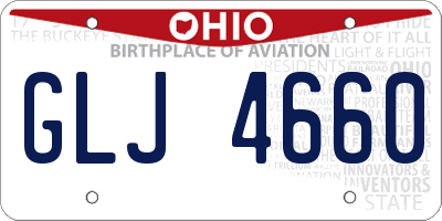 OH license plate GLJ4660
