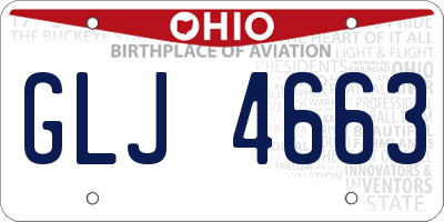 OH license plate GLJ4663