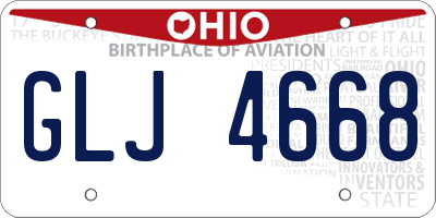 OH license plate GLJ4668