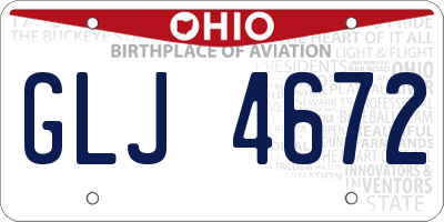 OH license plate GLJ4672
