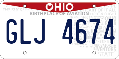 OH license plate GLJ4674