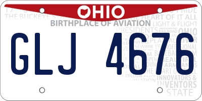 OH license plate GLJ4676
