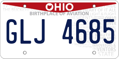 OH license plate GLJ4685
