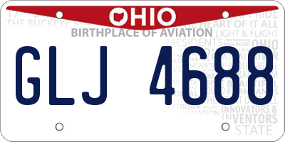 OH license plate GLJ4688