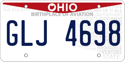 OH license plate GLJ4698