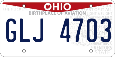 OH license plate GLJ4703