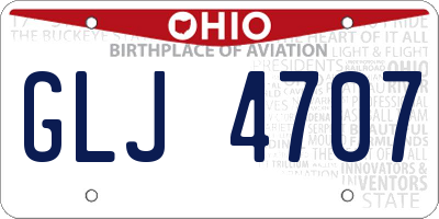 OH license plate GLJ4707