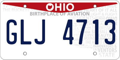 OH license plate GLJ4713