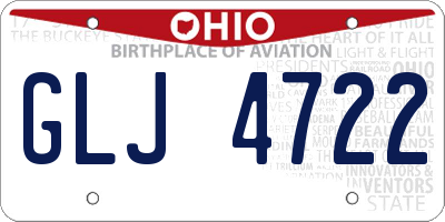 OH license plate GLJ4722