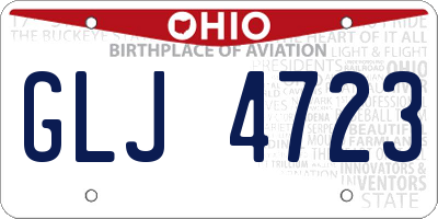 OH license plate GLJ4723