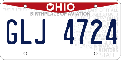 OH license plate GLJ4724