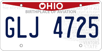 OH license plate GLJ4725