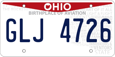 OH license plate GLJ4726