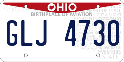 OH license plate GLJ4730