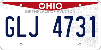 OH license plate GLJ4731