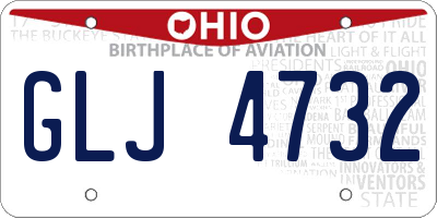 OH license plate GLJ4732
