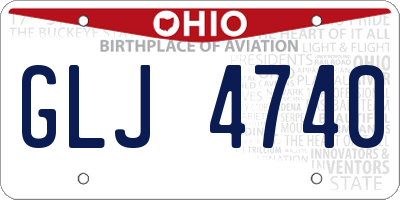 OH license plate GLJ4740