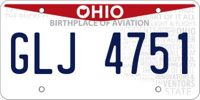OH license plate GLJ4751
