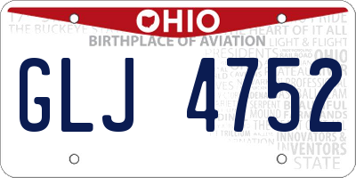 OH license plate GLJ4752