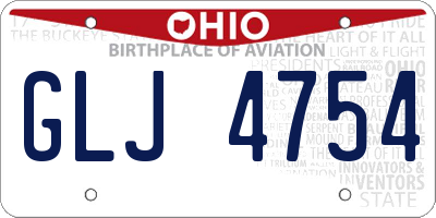 OH license plate GLJ4754