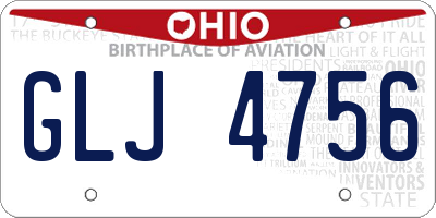 OH license plate GLJ4756