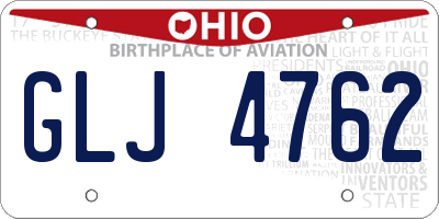 OH license plate GLJ4762