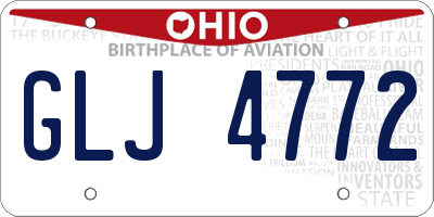 OH license plate GLJ4772