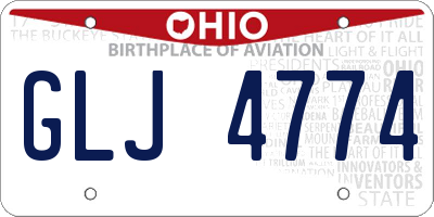 OH license plate GLJ4774
