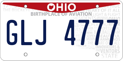 OH license plate GLJ4777