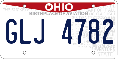 OH license plate GLJ4782