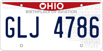 OH license plate GLJ4786