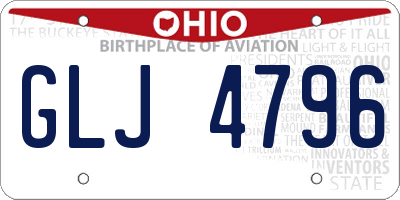 OH license plate GLJ4796