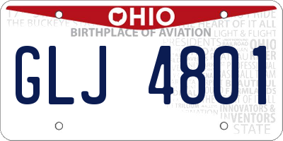 OH license plate GLJ4801