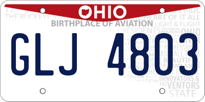 OH license plate GLJ4803