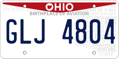 OH license plate GLJ4804