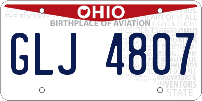 OH license plate GLJ4807