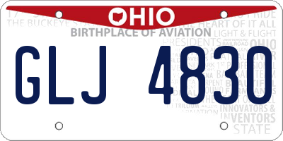 OH license plate GLJ4830