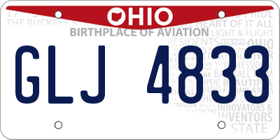 OH license plate GLJ4833
