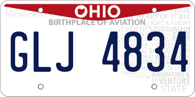 OH license plate GLJ4834