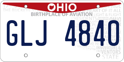 OH license plate GLJ4840