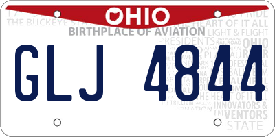 OH license plate GLJ4844