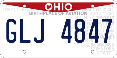 OH license plate GLJ4847