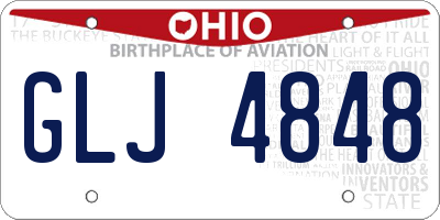 OH license plate GLJ4848