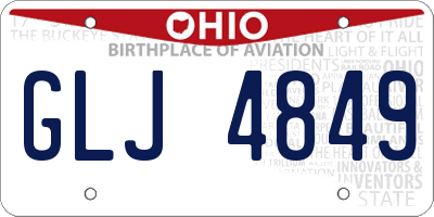 OH license plate GLJ4849