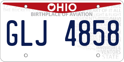 OH license plate GLJ4858