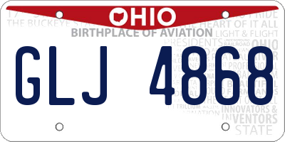 OH license plate GLJ4868