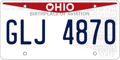 OH license plate GLJ4870