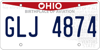 OH license plate GLJ4874
