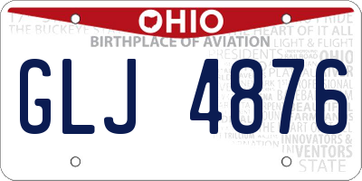 OH license plate GLJ4876