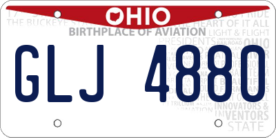 OH license plate GLJ4880